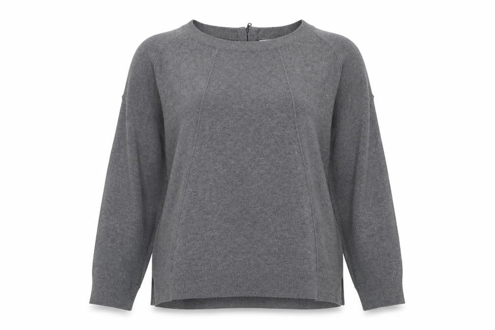 John Lewis Womens Grey Round Neck Acrylic Pullover Jumper Size S