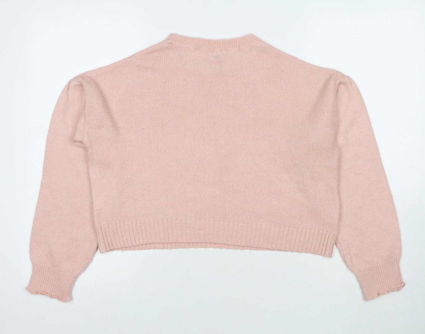 River Island Womens Pink Round Neck Acrylic Pullover Jumper Size 10