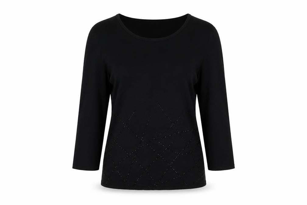 Lakeland Womens Black Round Neck Acrylic Pullover Jumper Size M
