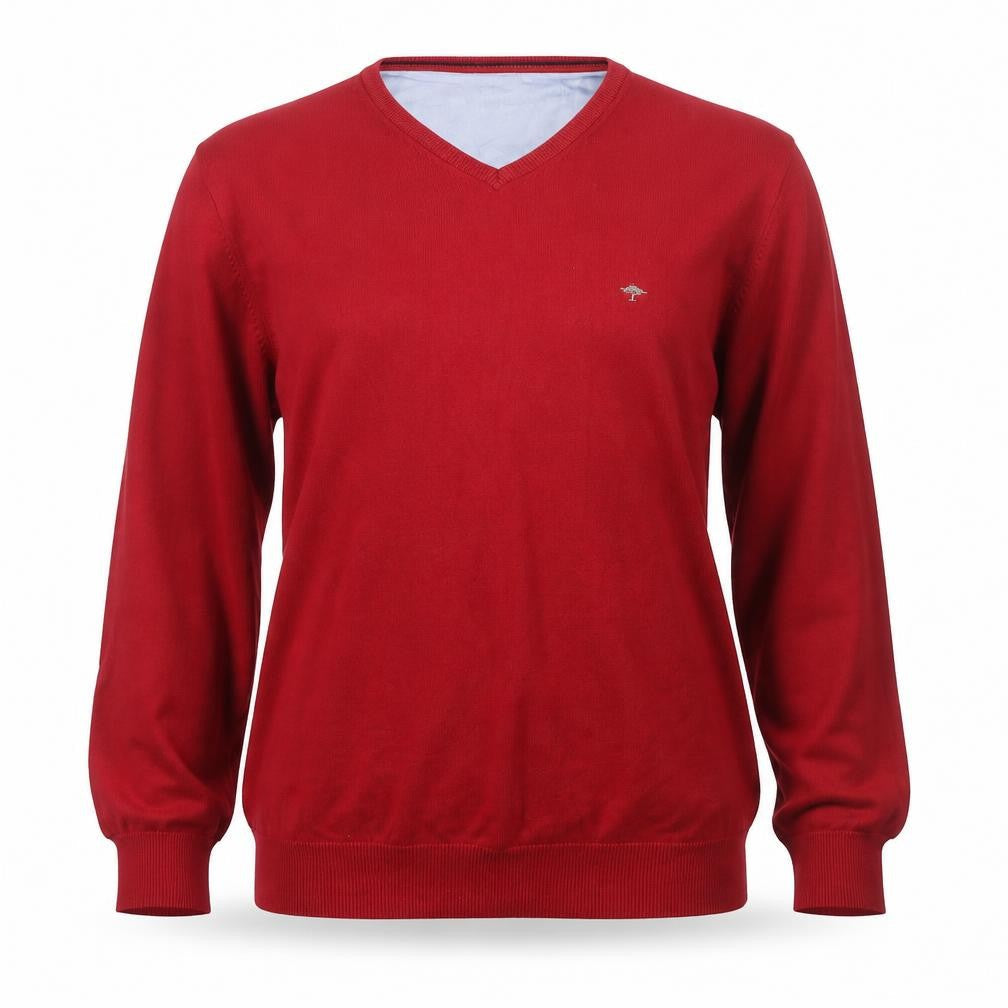 Fynch-Hatton Womens Red Round Neck Cotton Pullover Jumper Size XL