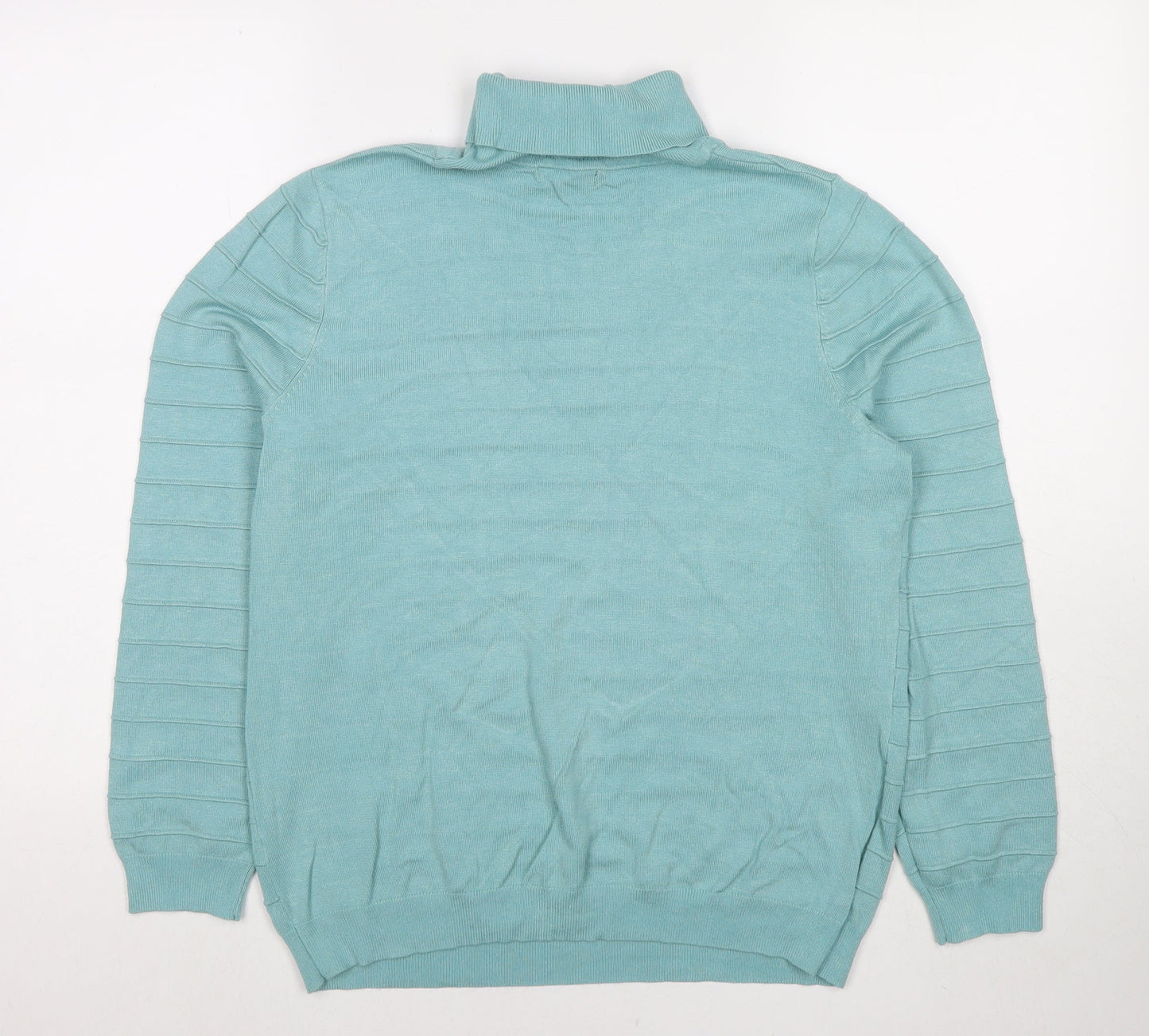 Bonmarché Womens Blue Round Neck Viscose Pullover Jumper Size M