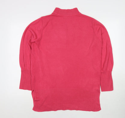 Marks & Spencer Womens Pink Round Neck Acrylic Pullover Jumper Size L