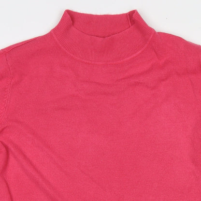 Marks & Spencer Womens Pink Round Neck Acrylic Pullover Jumper Size L
