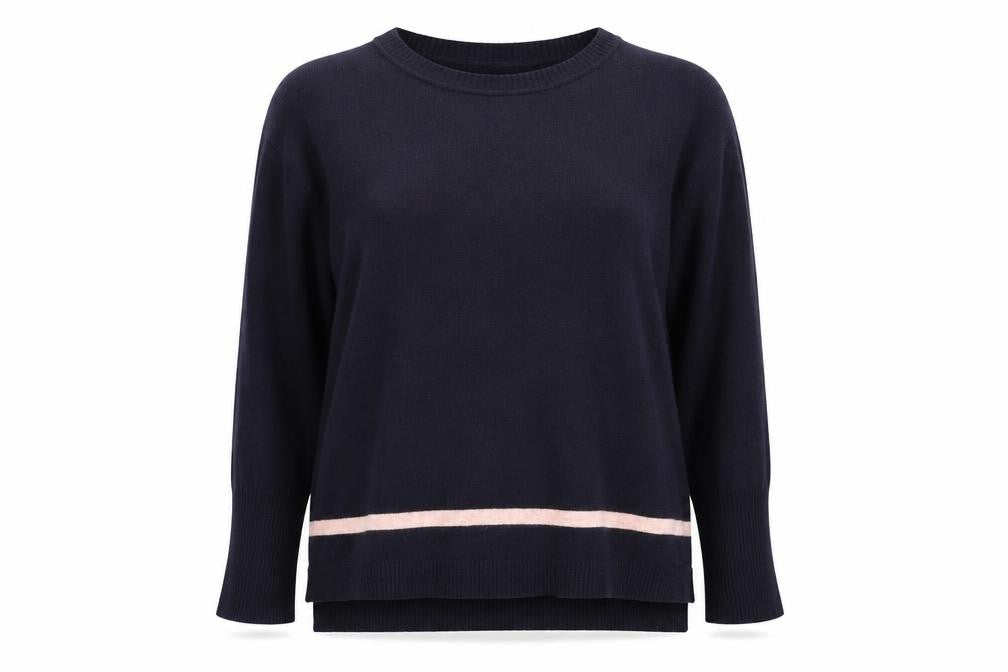 Great Plains Womens Blue Round Neck Cotton Pullover Jumper Size M