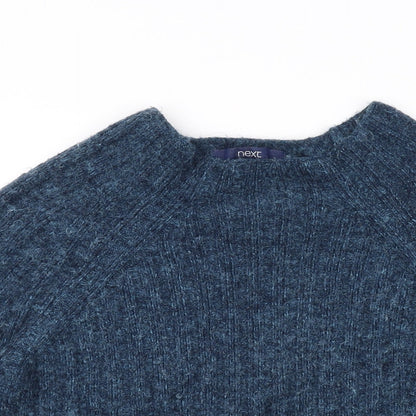 Next Womens Blue Boat Neck Acrylic Pullover Jumper Size 12