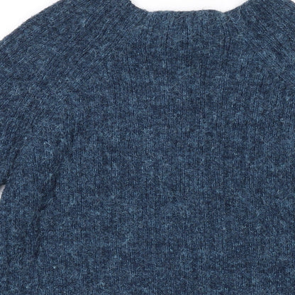 Next Womens Blue Boat Neck Acrylic Pullover Jumper Size 12