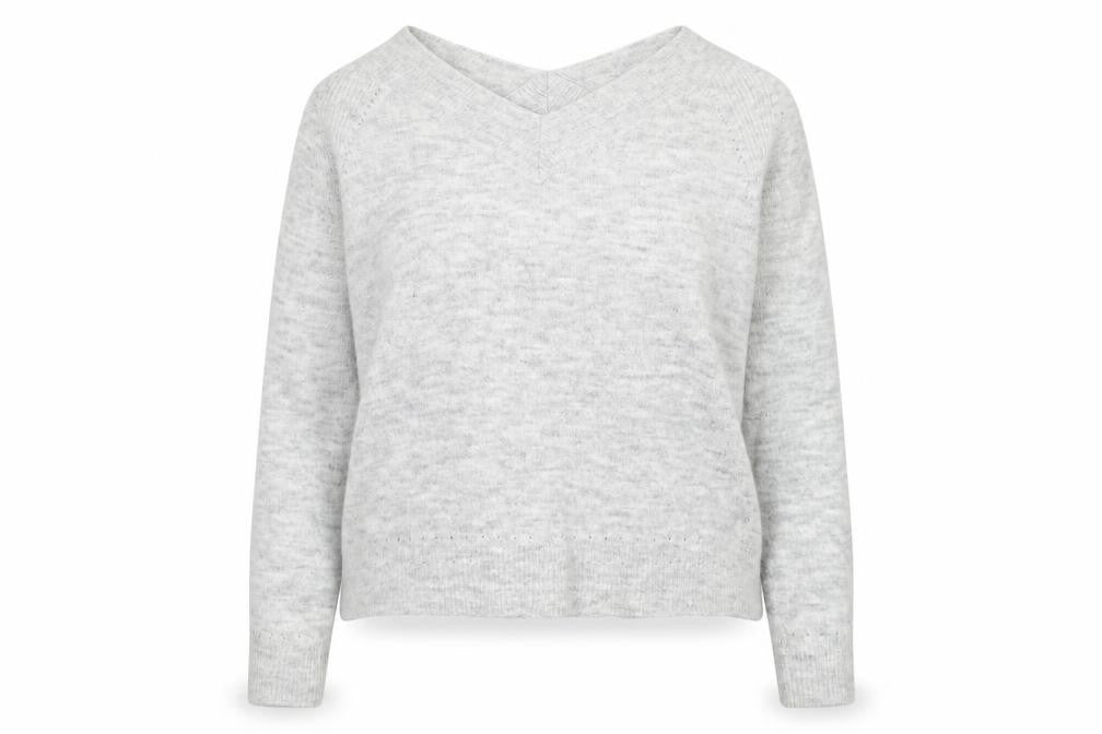 Dorothy Perkins Womens Grey V-Neck Acrylic Pullover Jumper Size 12 - Cold Shoulder