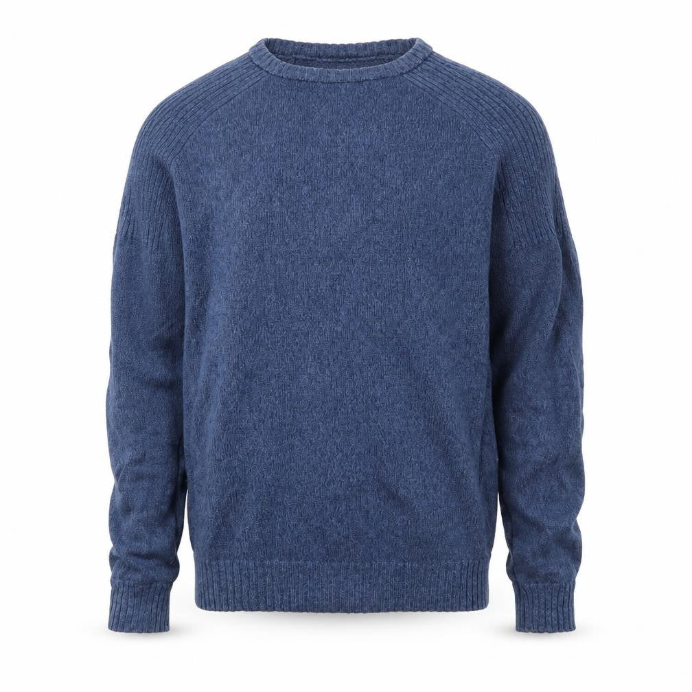 Hymn Mens Blue Round Neck Cotton Pullover Jumper Size M Long Sleeve