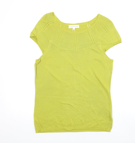 Sub-Couture Womens Green Viscose Basic T-Shirt Size 12 Round Neck