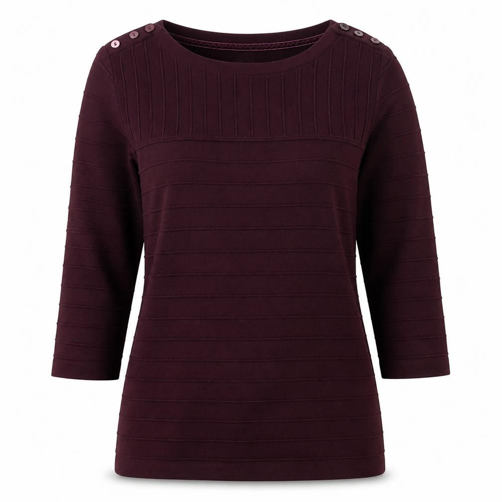 Country Casuals Womens Purple Viscose Basic Blouse Size S Boat Neck