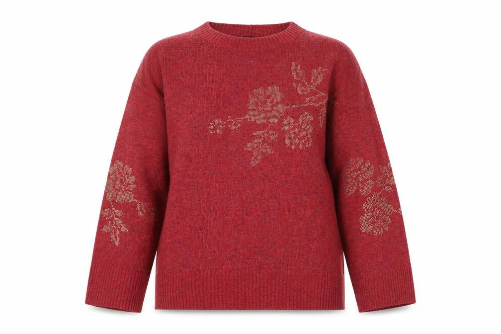 NEXT Womens Pink Round Neck Floral Acrylic Pullover Jumper Size 10