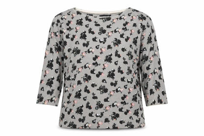 Next Womens Grey Round Neck Floral Cotton Pullover Jumper Size 10