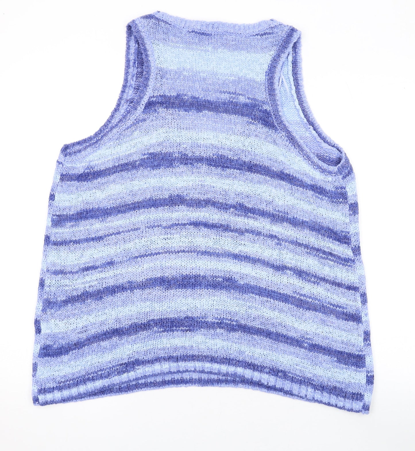 Zara Womens Purple Striped Acrylic Basic Tank Size M Scoop Neck