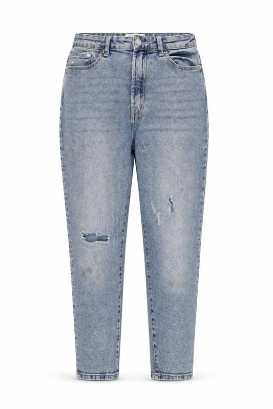 Stradivarius Womens Blue Cotton Mom Jeans Size 12 L27 in Regular Zip