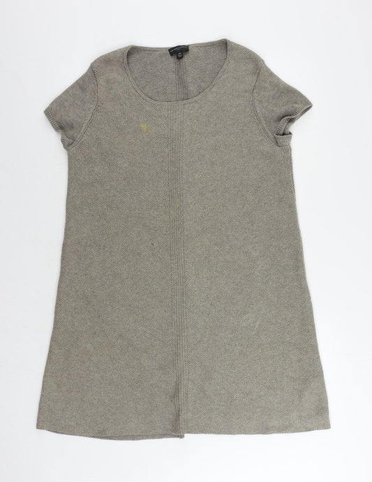 The White Company Womens Beige Wool Jumper Dress Size L Round Neck Pullover - Vintage