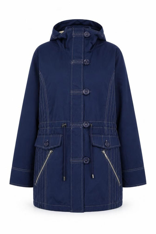 Atlas Womens Blue Pea Coat Coat Size 14 Zip - Vintage