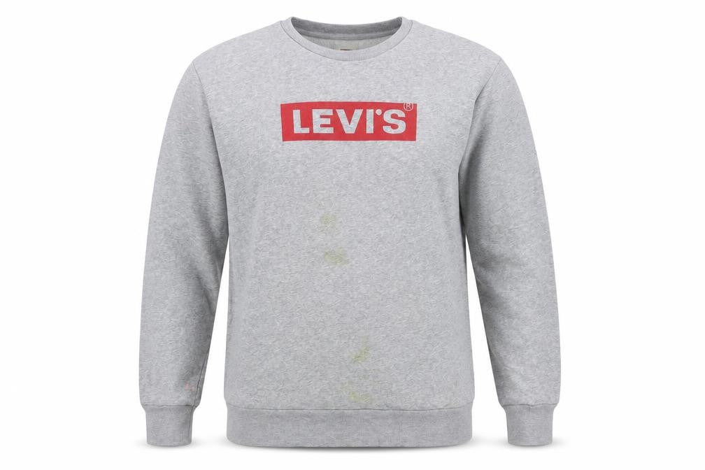 Levi's Mens Grey Cotton Pullover Sweatshirt Size L - Logo Vintage