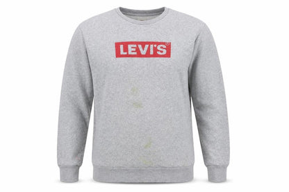 Levi's Mens Grey Cotton Pullover Sweatshirt Size L - Logo Vintage