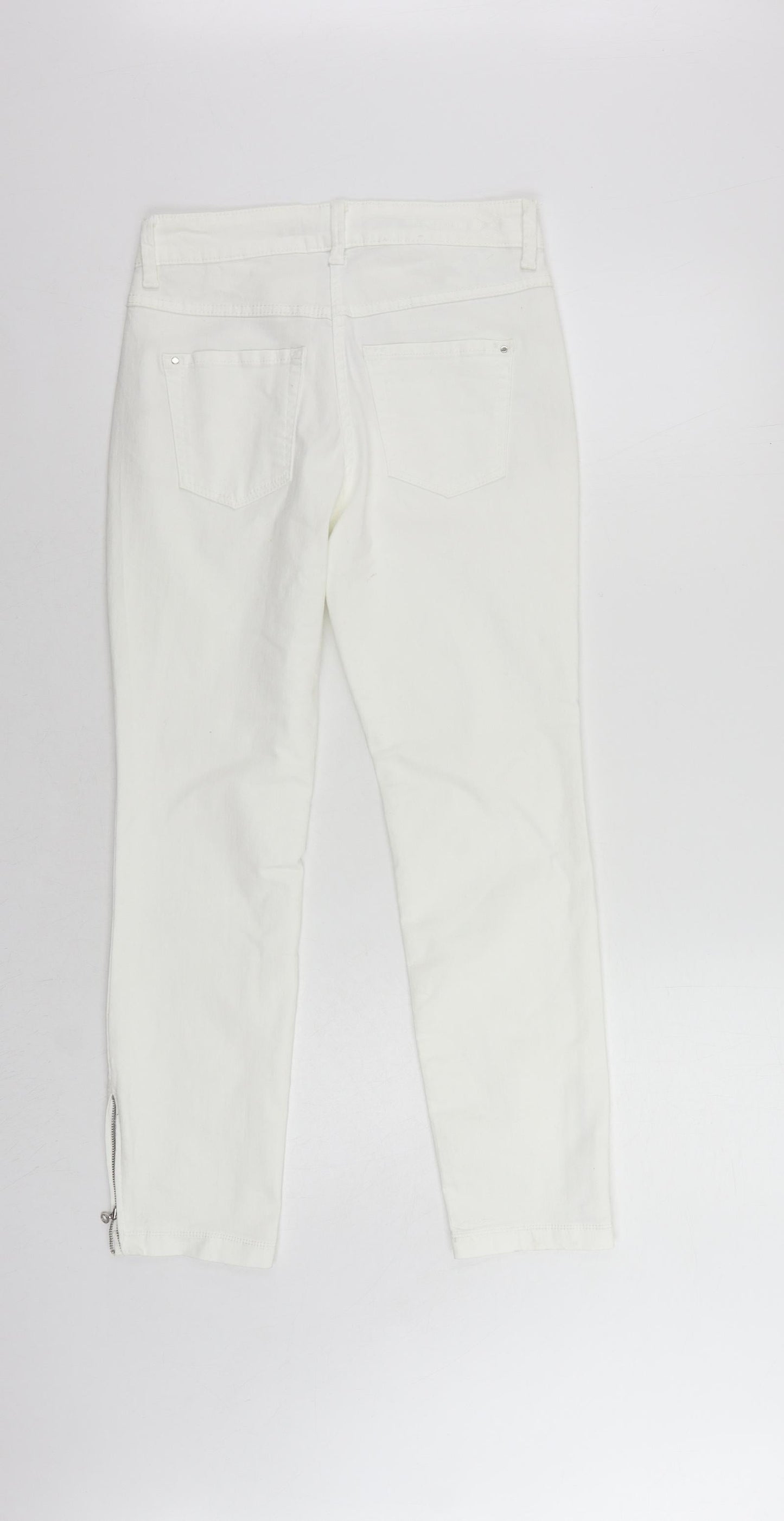 Dream Jeans Womens White Cotton Skinny Jeans Size 28 in L27 in Regular Zip - Ankle Zip