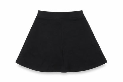 Marks & Spencer Girls Black Cotton A-Line Skirt Size 5-6 Years Regular Pull On
