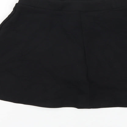 Marks & Spencer Girls Black Cotton A-Line Skirt Size 5-6 Years Regular Pull On