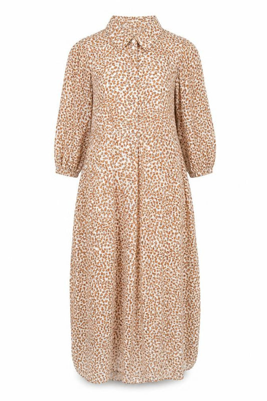 French Connection Womens Brown Geometric Viscose Sheath Size S Collared Button