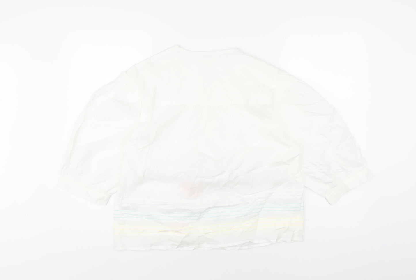 Per Una Womens White Cotton Basic T-Shirt Size 8 V-Neck