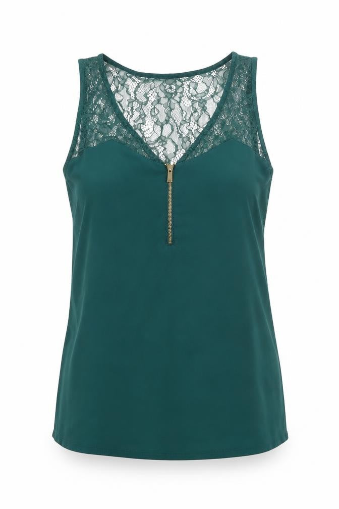 Express Womens Green Polyester Basic Tank Size S V-Neck