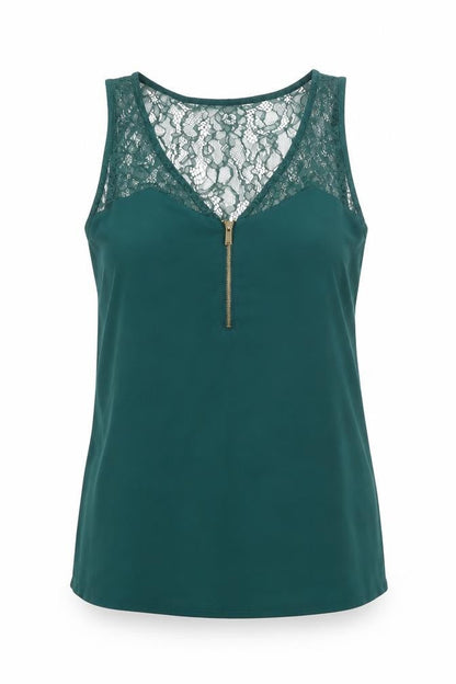 Express Womens Green Polyester Basic Tank Size S V-Neck