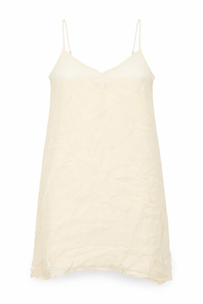 Marks & Spencer Womens Ivory Viscose Slip Dress Size 12 V-Neck Pullover