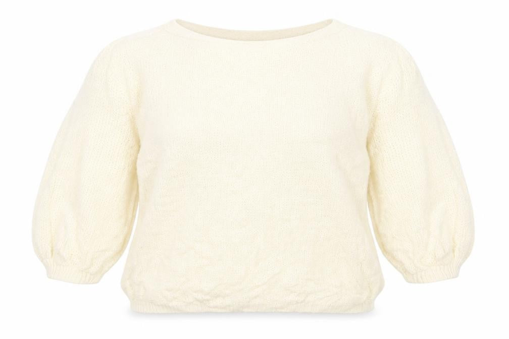 Nasty Gal Womens Ivory Round Neck Acrylic Pullover Jumper Size S