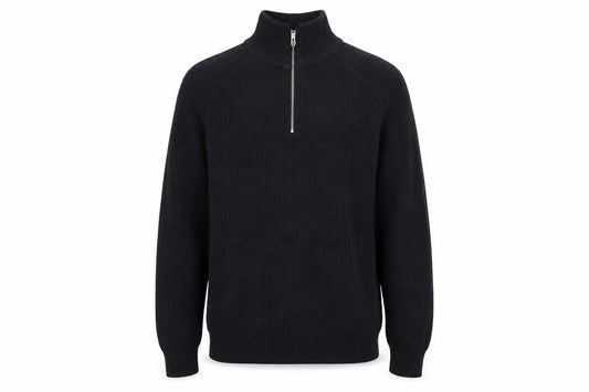 Research Garments Mens Black High Neck Acrylic Pullover Jumper Size L Long Sleeve