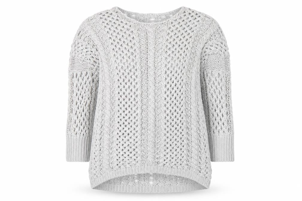 Crafted Womens Grey Round Neck Acrylic Pullover Jumper Size 10