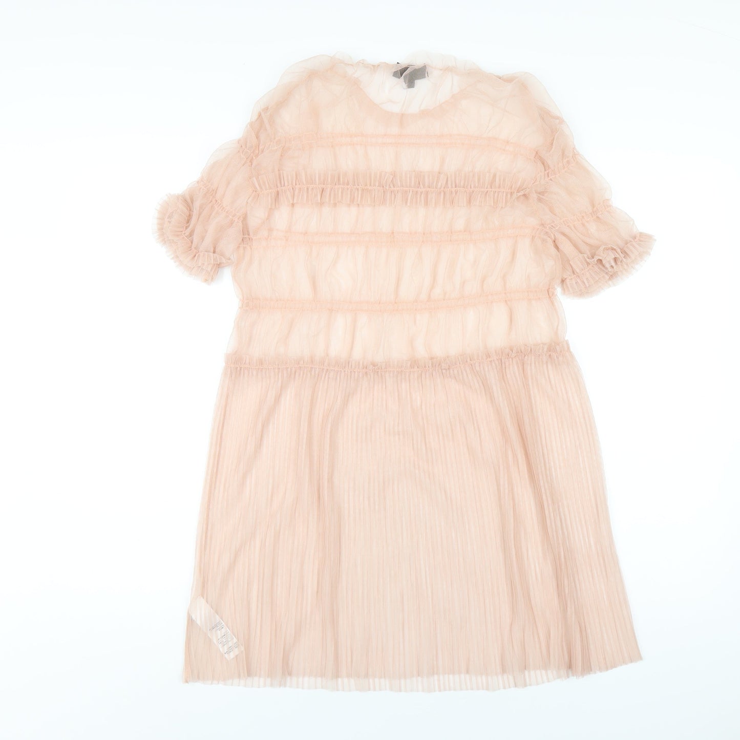 Topshop Womens Pink Polyester A-Line Size 12 Round Neck Pullover