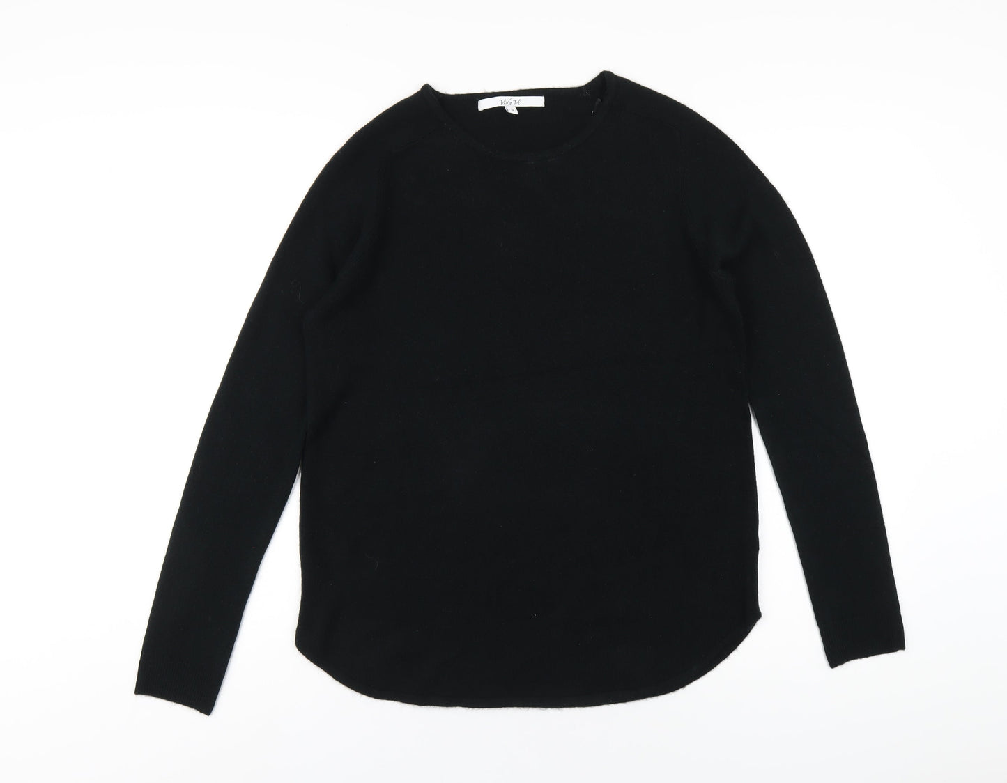 Vida Vi Womens Black Round Neck Acrylic Pullover Jumper Size M