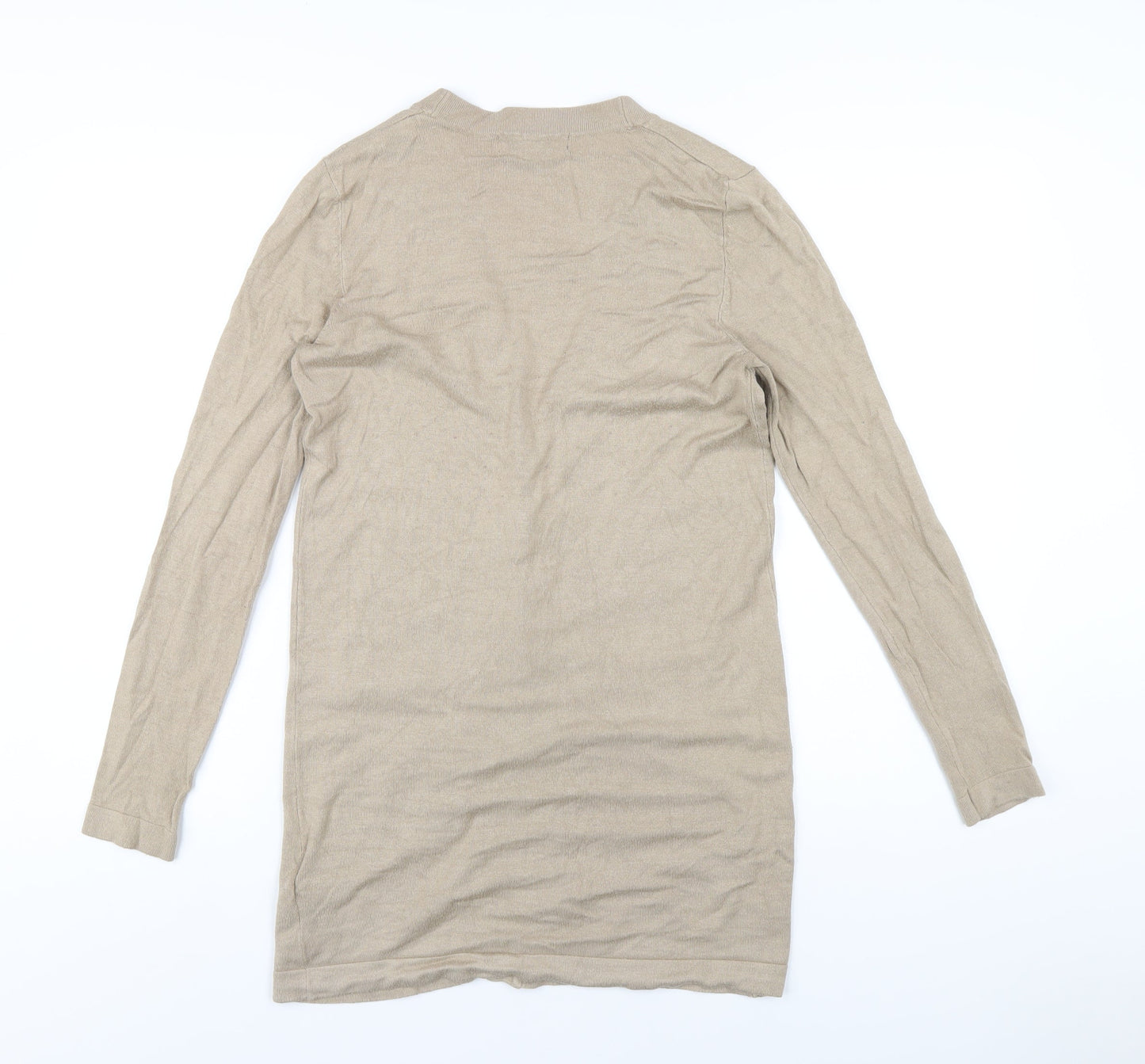 Marks and Spencer Womens Beige V-Neck Viscose Cardigan Jumper Size S
