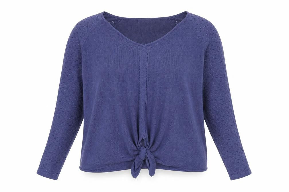 Marks & Spencer Womens Blue Round Neck Cotton Pullover Jumper Size 12
