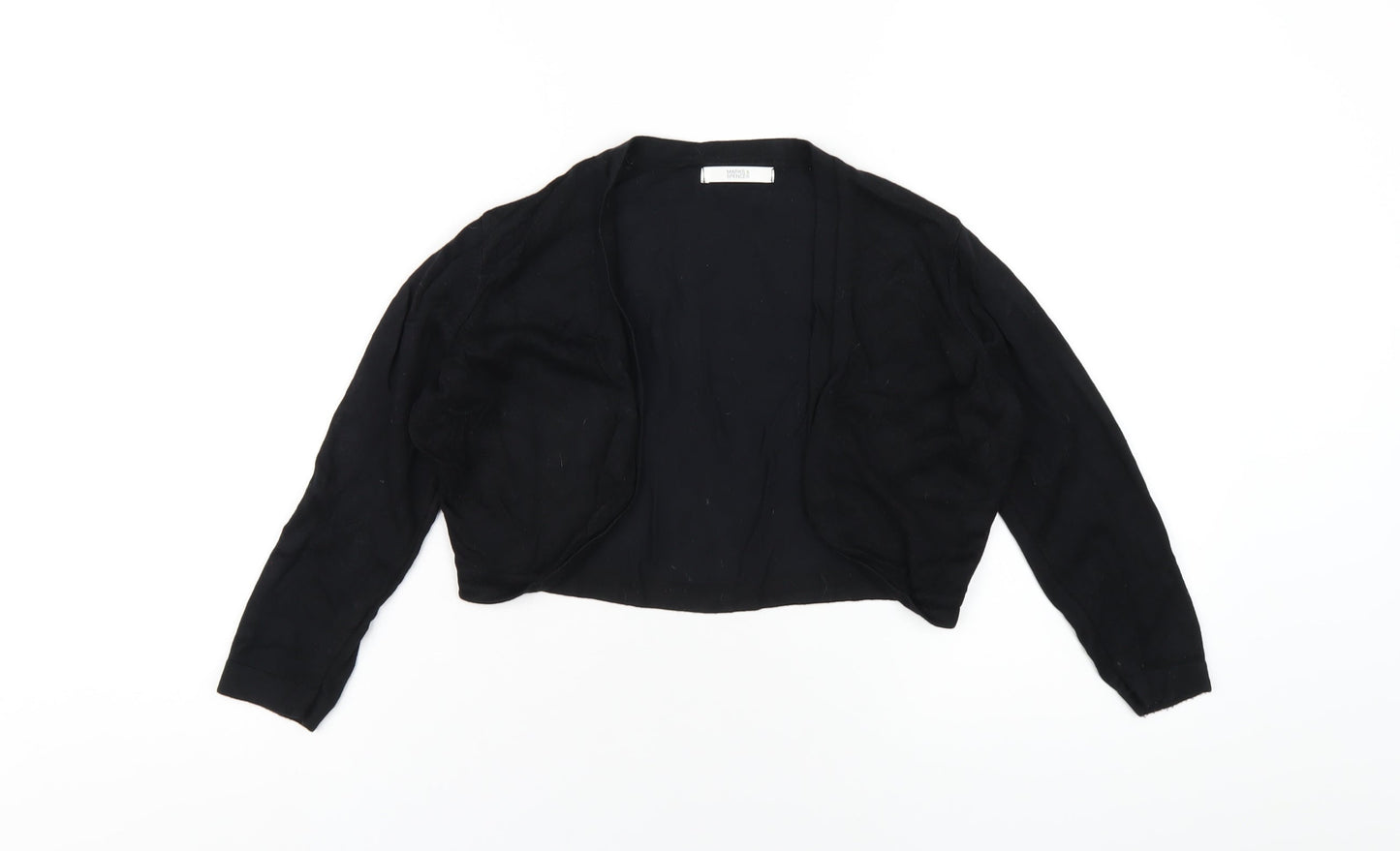 Marks and Spencer Womens Black V-Neck Viscose Shrug Jumper Size 12