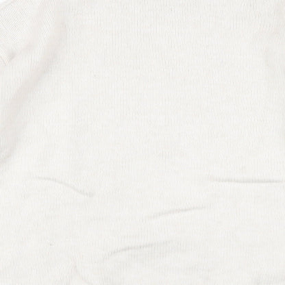 Marks & Spencer Womens Beige Round Neck Cotton Pullover Jumper Size XS