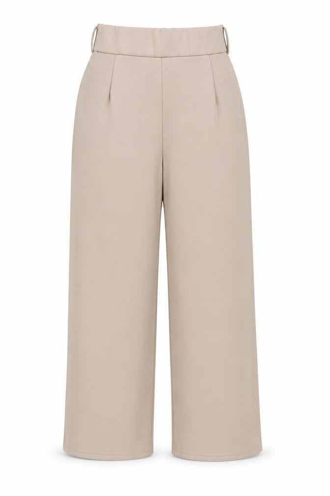 Boohoo Womens Beige Polyester Trousers Size 10 L22 in Regular