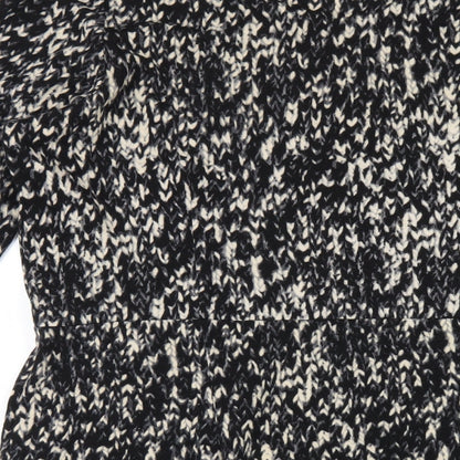 Brand and care label for Kaleidoscope women’s black geometric polyester a-line, size UK 18, round neck pullover