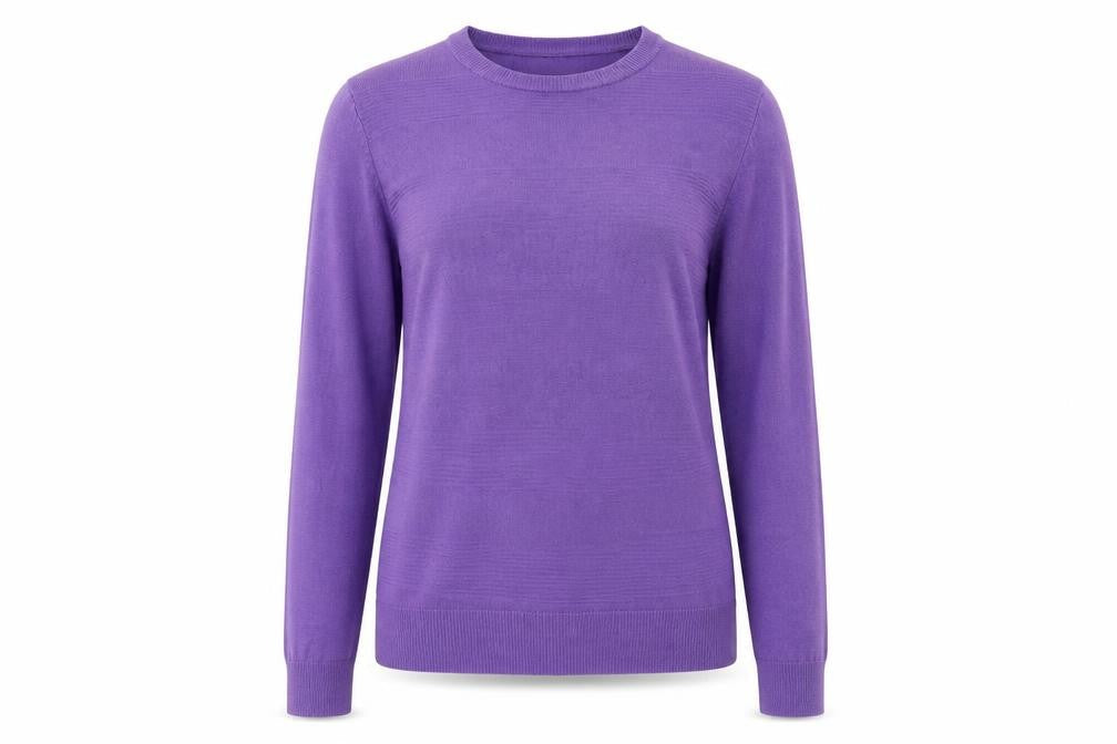 Vida Vi Womens Purple Round Neck Acrylic Pullover Jumper Size M
