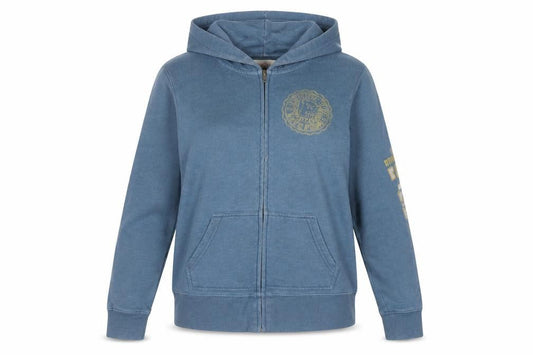 PINK Womens Blue Cotton Full Zip Hoodie Size M Zip