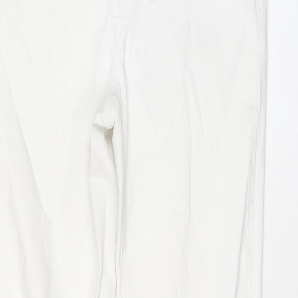 Marks and Spencer Womens White Cotton Skinny Jeans Size 10 L28 in Regular Button