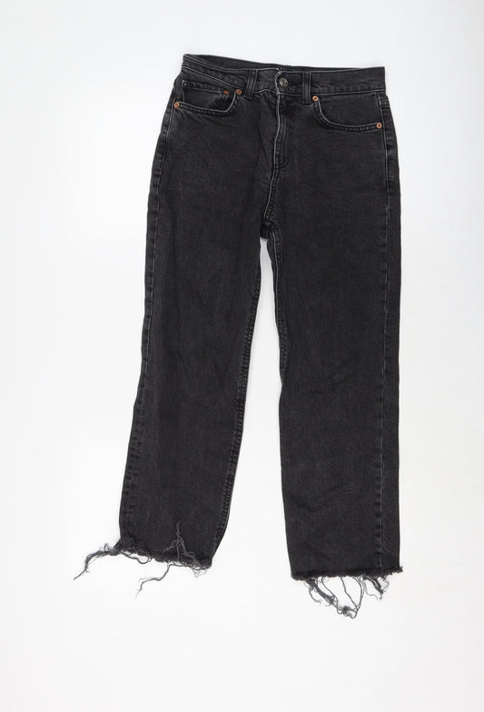 ASOS Womens Grey Cotton Cropped Jeans Size 26 in L24 in Regular Button
