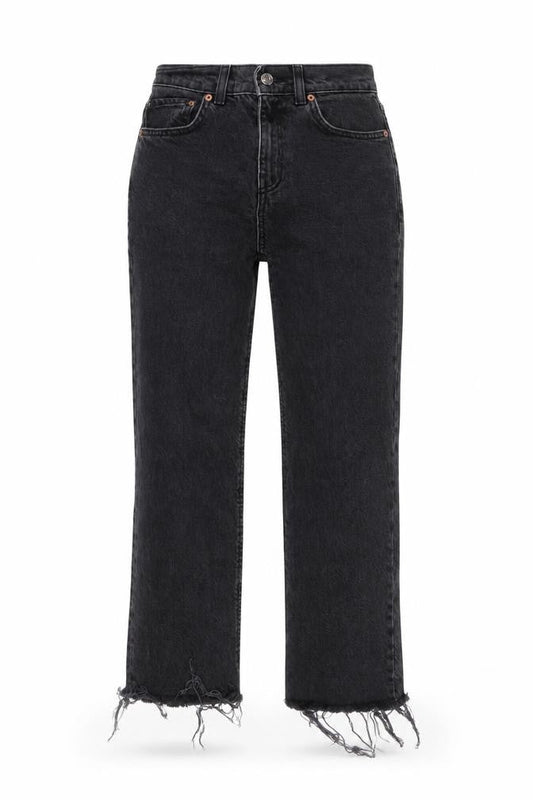ASOS Womens Grey Cotton Cropped Jeans Size 26 in L24 in Regular Button