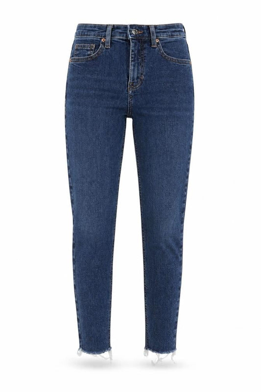 Topshop Womens Blue Cotton Skinny Jeans Size 26 in L23 in Regular Button