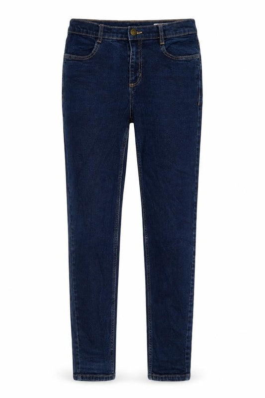 Marks & Spencer Womens Blue Cotton Skinny Jeans Size 8 L28 in Regular Button