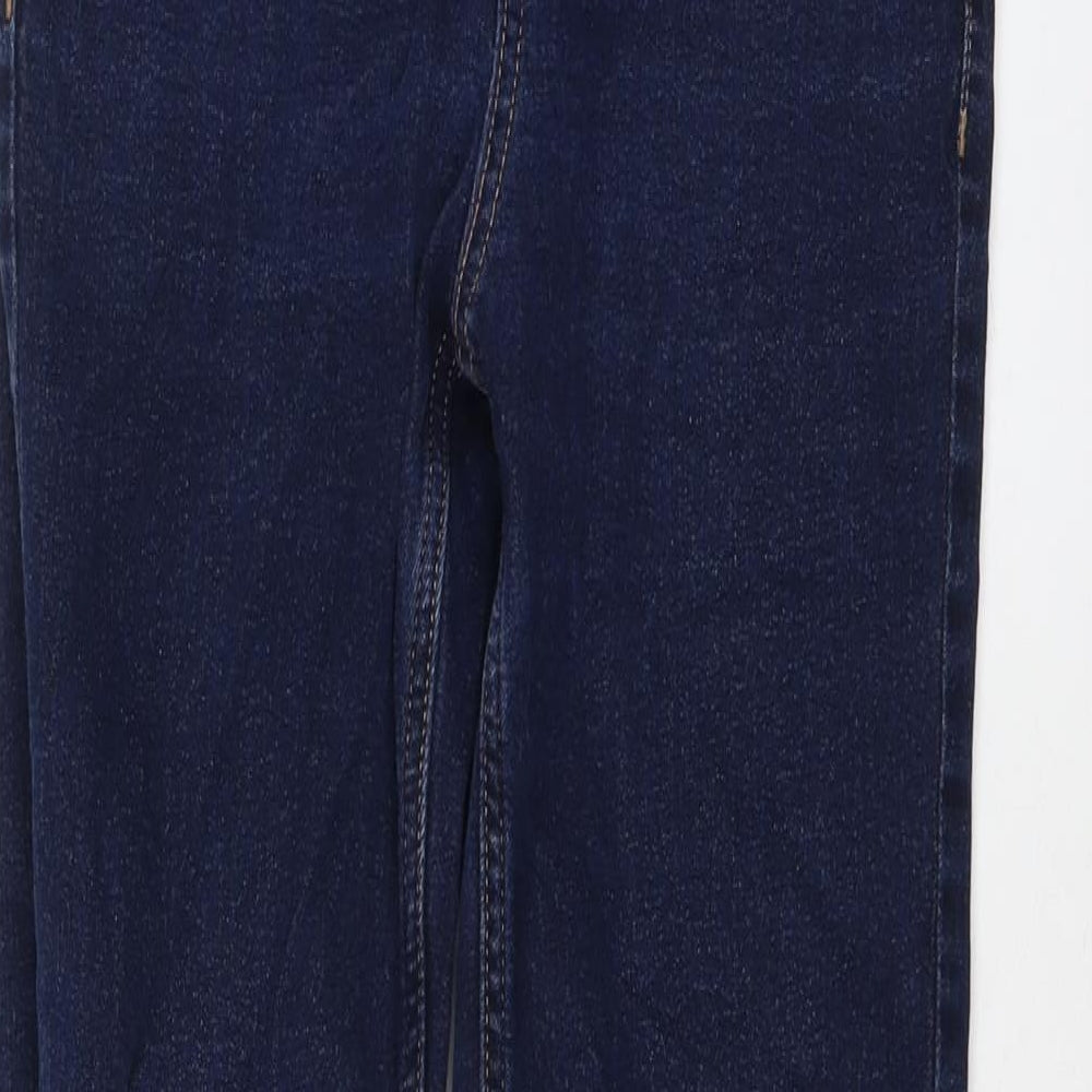 Marks and Spencer Womens Blue Cotton Skinny Jeans Size 8 L28 in Regular Button