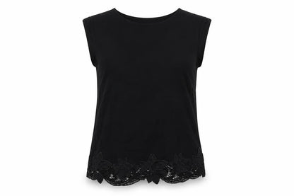 Oasis Womens Black Viscose Basic Blouse Size 8 Round Neck